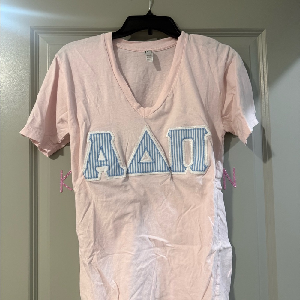 Alpha Delta Pi lettered V-Neck Tee